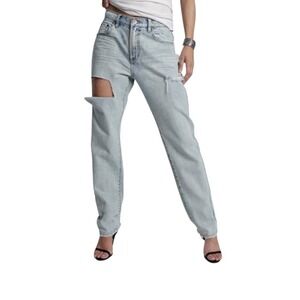 One Teaspoon  Jeans Womens Size 26 Blue Distressed Balloon Bohemian Festival New